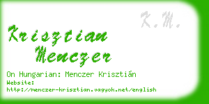krisztian menczer business card